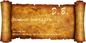 Dombos Bertilla névjegykártya